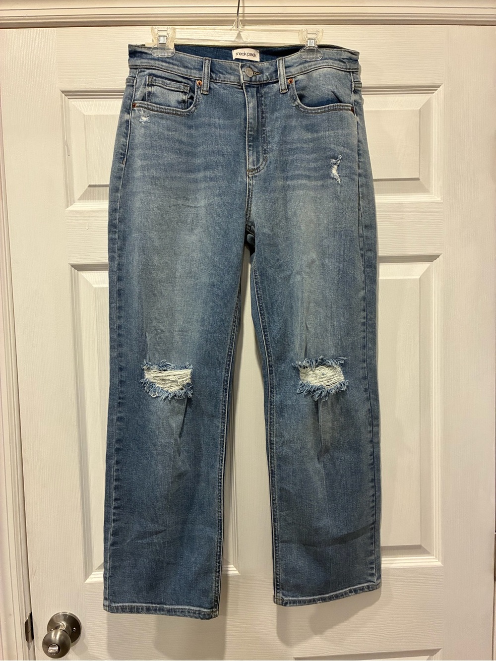 Sneak Peek Women's High Rise Loose Fit Straight Leg Jeans